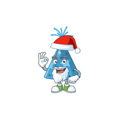 Blue party hat Santa cartoon design concept with ok finger