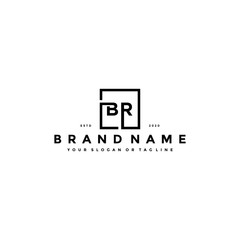 letter BR logo design vector - obrazy, fototapety, plakaty