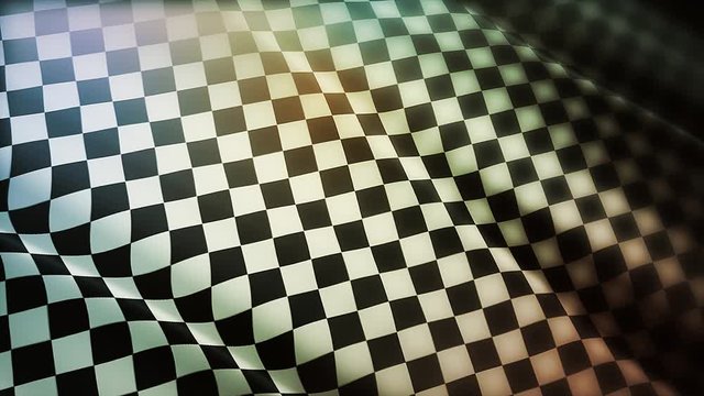 4k Checkered Race Flag Check Flag wavy silk fabric fluttering Racing Flags;seamless looped waving background.Silk cloth fluttering in wind.3D digital animation plaid Formula One car motor sport.
