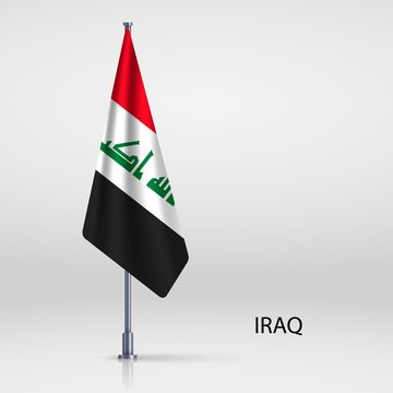 Iraq Hanging flag on flagpole