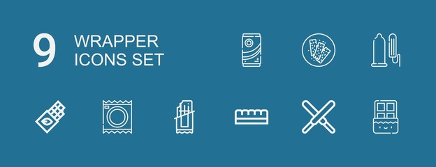 Naklejka premium Editable 9 wrapper icons for web and mobile