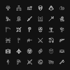 Editable 36 weapon icons for web and mobile