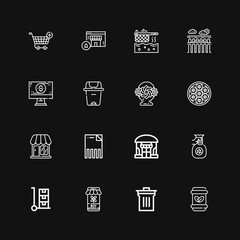 Editable 16 basket icons for web and mobile