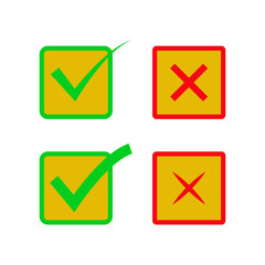 Check and cross mark icon