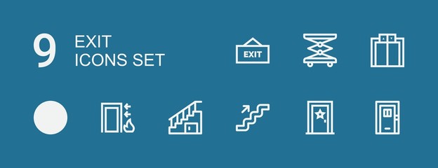 Editable 9 exit icons for web and mobile