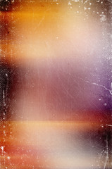Vintage old abstract distressed blurred retro photo bokeh background with scratches, defects and light leaks