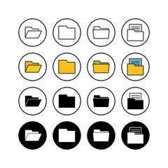 set of Folder Icons . Folder and documents Icon. icon archive