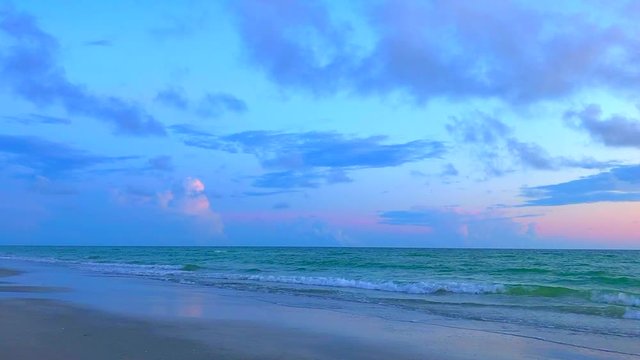 Peaceful Evening Sunset Beach Waves
