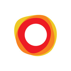 circle color hollow sun logo design