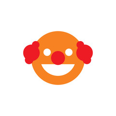happy clown head logo design