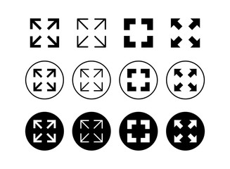 set of Fullscreen Icons. Expand to full screen icon. Fullscreen sign icon. Arrows symbol © Oliviart