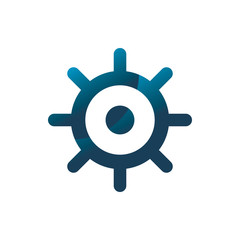 blue circle gear color line logo design