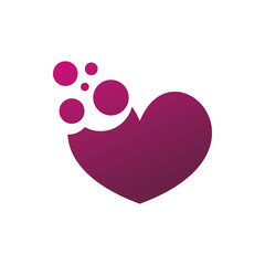 pixel bubble pixel color love hearth logo design