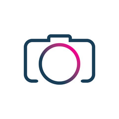 full color line camera lens photography logo design