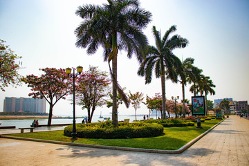 Fototapeta premium A beautiful view of Phnom Penh city, at Cambodia.