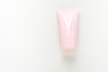 Cosmetics for beauty and skin care. Moisturizing, nourishing cream lotion, for hands, face, body on a white wooden background