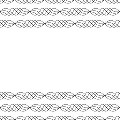 Hand drawn template for card with chain, doodles, waves. Vector illustration. EPS 10