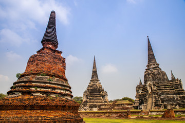 Fototapeta premium Wat Phra Si San Phet, a Buddhist temple of archaeological park, Ayutthaya, Thailand