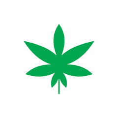 green nature leaf weed marijuana logo design