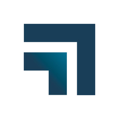 square blue arrow logo design