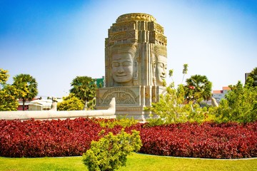 A beautiful view of buddha statues at Phnom Penh, Cambodia.