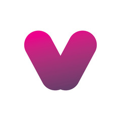 full color letter v logo design