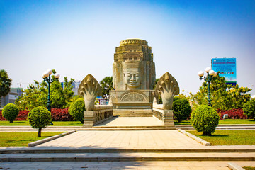 A beautiful view of buddha statues at Phnom Penh, Cambodia.
