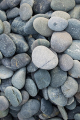 Smooth gray beach pebbles