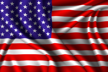 United States national flag of silk.