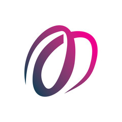 full color line art letter m logo design