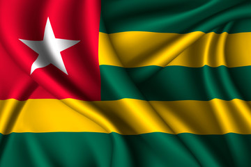 Obraz premium Togo national flag of silk.