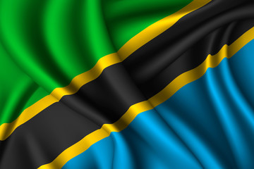 tanzania national flag of silk.