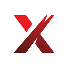 red letter x logo design