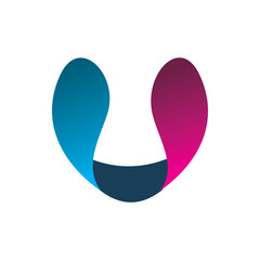 full color fluid letter u logo design © adi