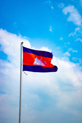 A beautiful view of Cambodia flag at Phnom Penh.