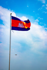 A beautiful view of Cambodia flag at Phnom Penh.