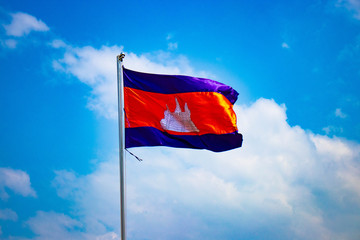 A beautiful view of Cambodia flag at Phnom Penh.