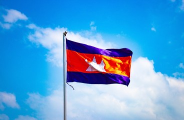 A beautiful view of Cambodia flag at Phnom Penh.