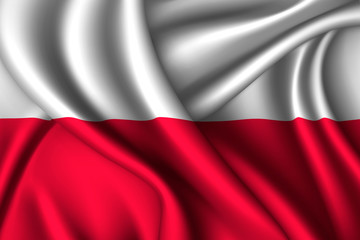 Poland national flag of silk.