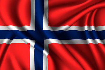 Norway national flag of silk.