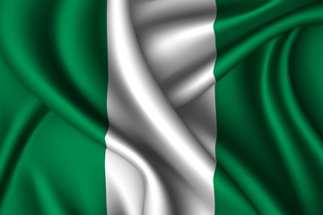 nigeria national flag of silk.