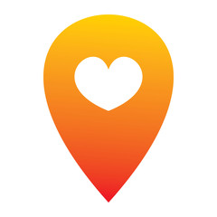 creative color pin map love hearth logo design