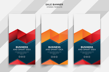 Business social media stories, social media post template. Promotional banner for social media