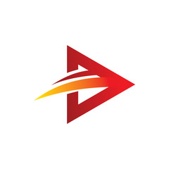 triangle play arrow slash motion logo design