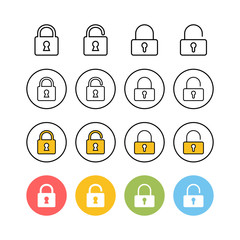 set of Lock icons . Encryption icon. Security symbol. Secure. Private