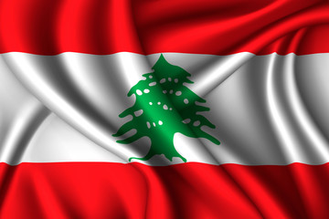 lebanon National flag of silk Template for your design