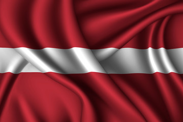 latvia national flag of silk. Template for your design