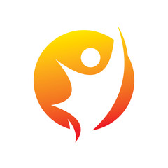full color active people logo design