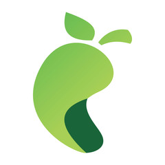 green mango fruit logo design