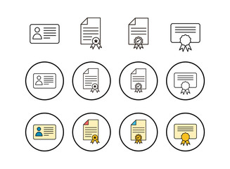 set of License icons . Approved or Certified Medal Icon